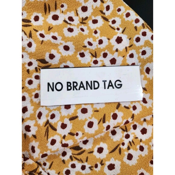 Womens Medium Yellow Mini Skirt Floral Tierd Ruffle Crinkle Smocked Cottage - Picture 10 of 15